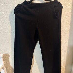Black Textured Pants